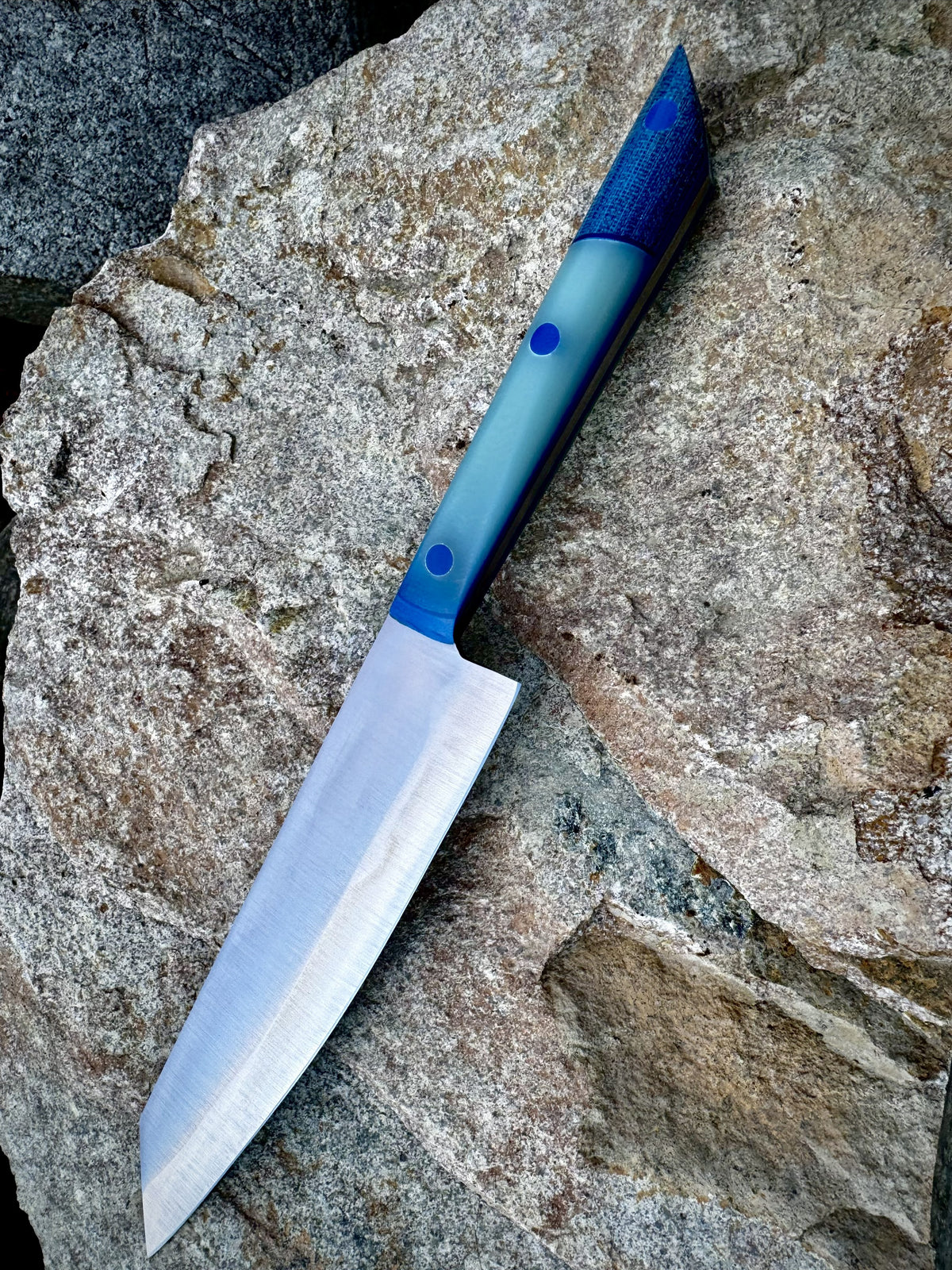 Gyuto styled knife with Blue Jeans Handle