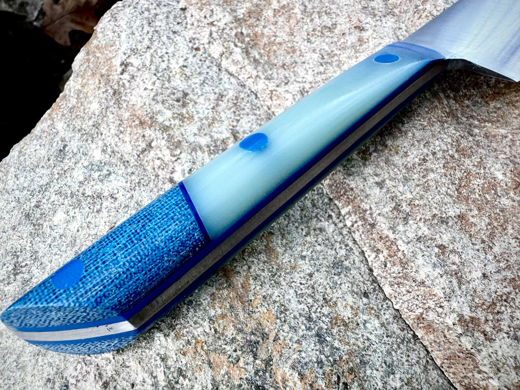 Gyuto styled knife with Blue Jeans Handle