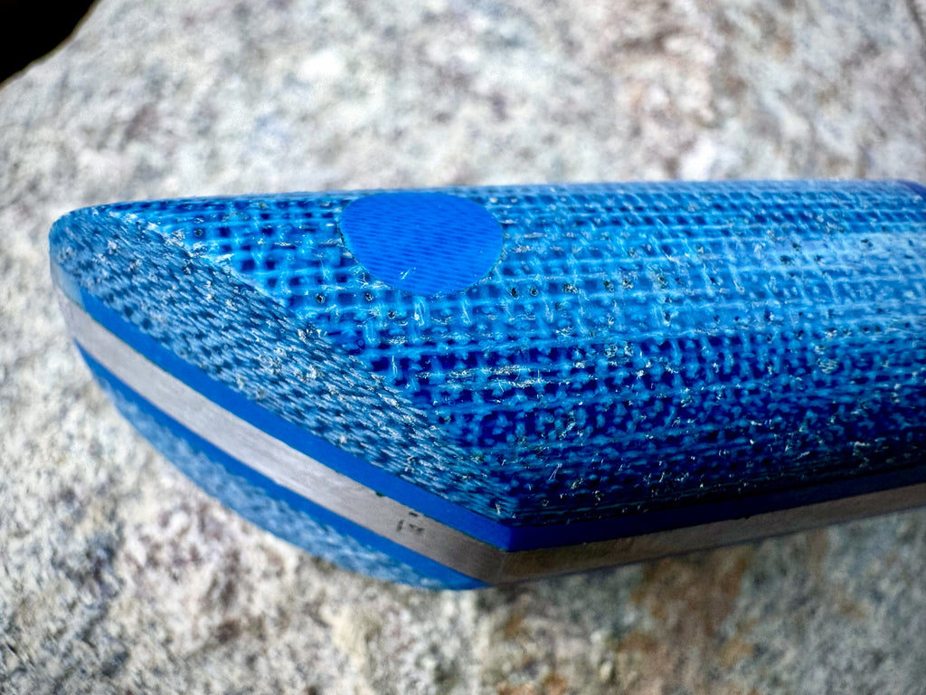 Gyuto styled knife with Blue Jeans Handle